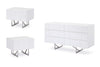 Chrysler White Dresser and Two Nightstands
