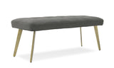 Cici Contemporary Grey & Antique Brass Bench