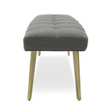 Cici Contemporary Grey & Antique Brass Bench