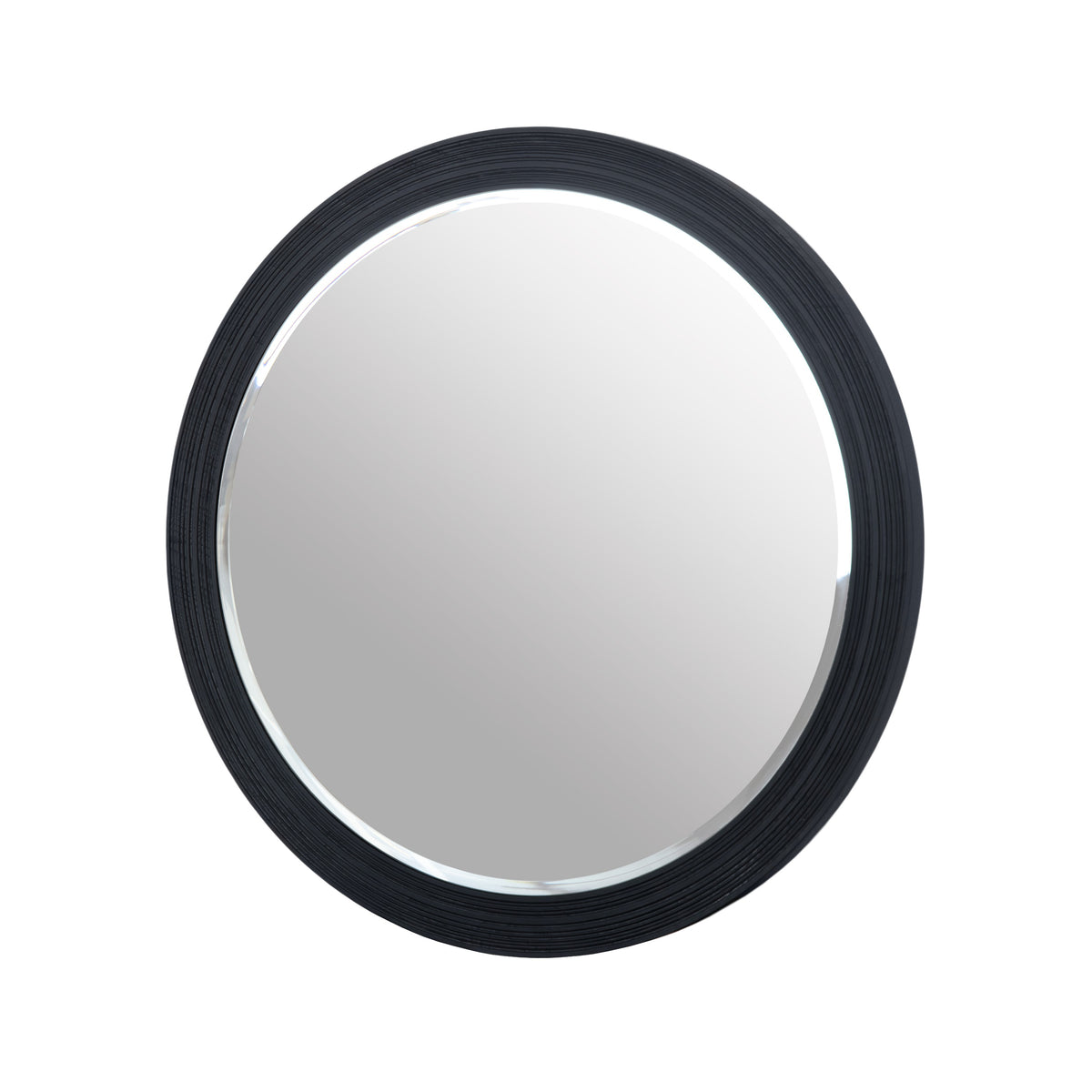 Cirque Modern Black Ash Round Mirror