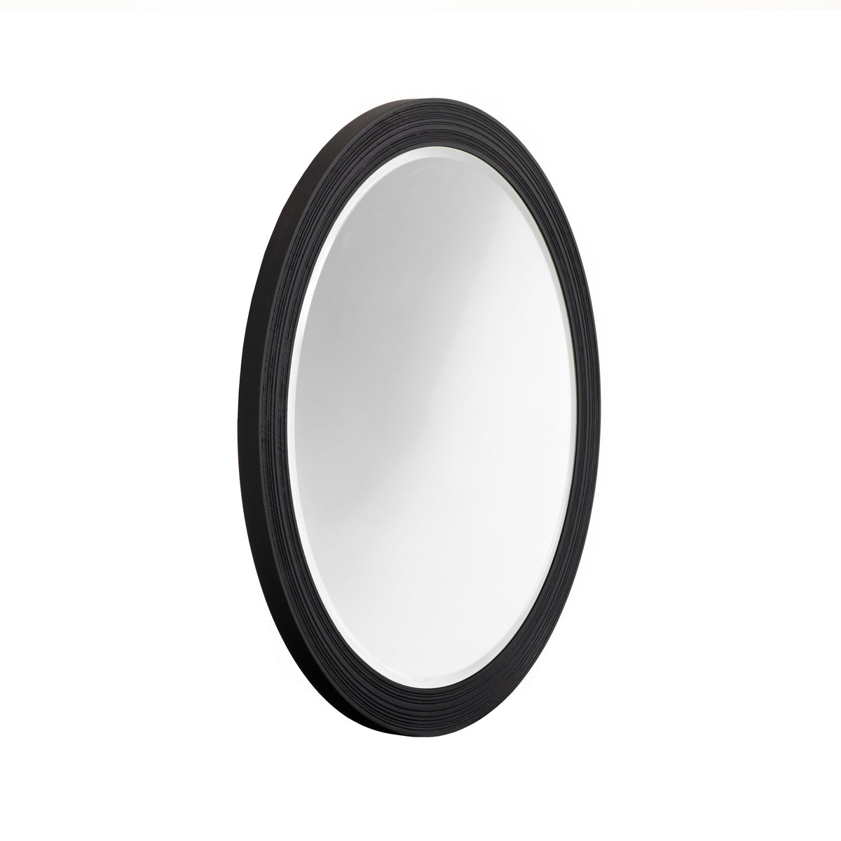 Cirque Modern Black Ash Round Mirror