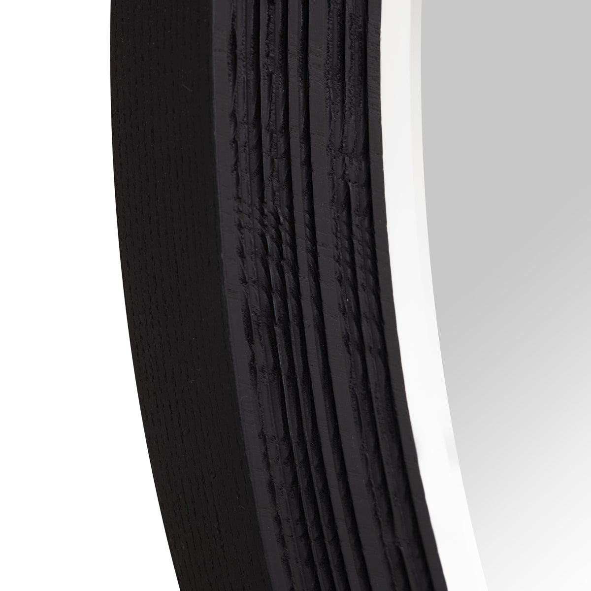 Cirque Modern Black Ash Round Mirror