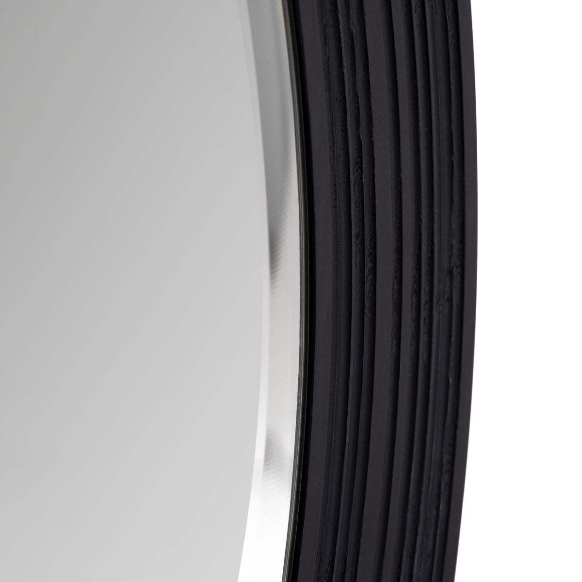 Cirque Modern Black Ash Round Mirror