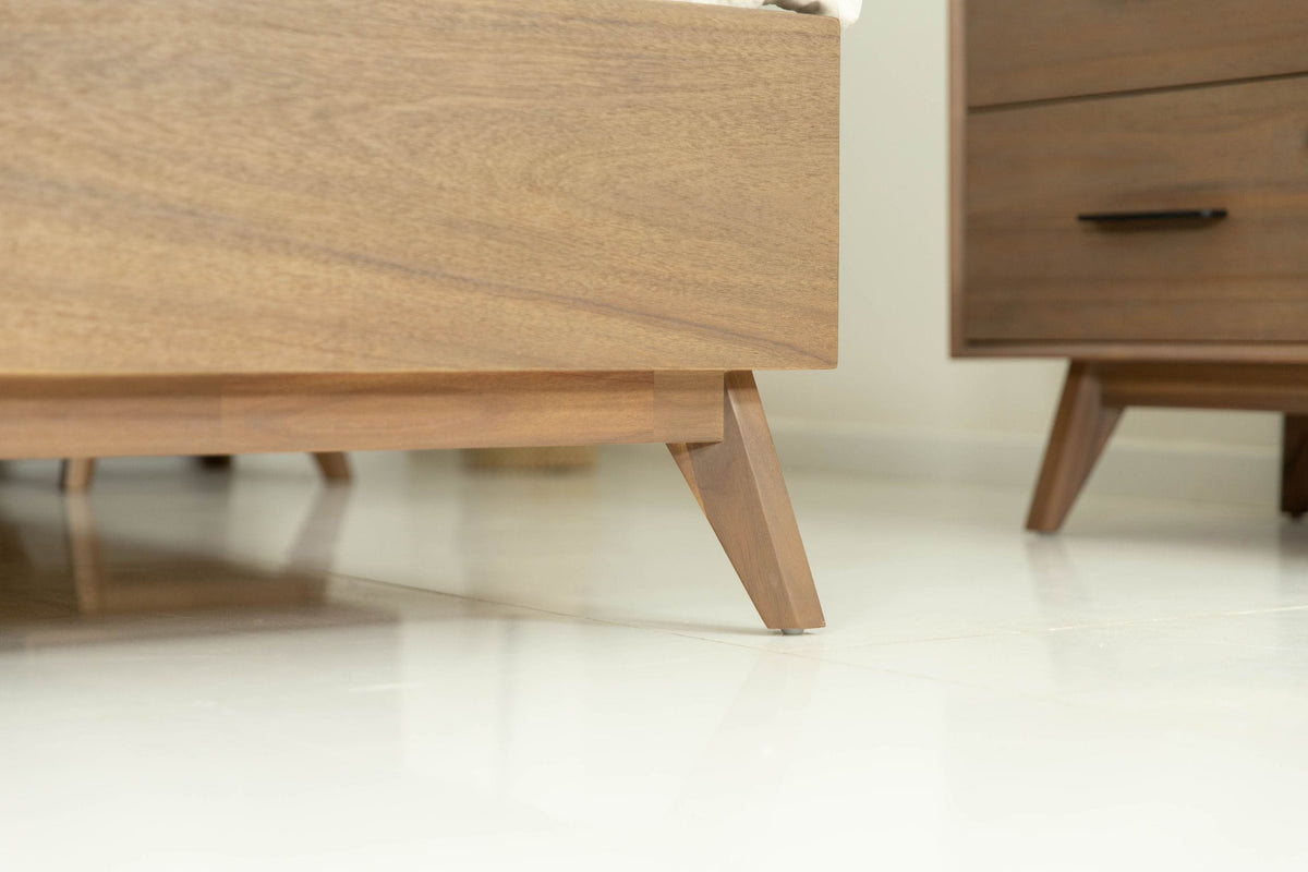 Claire Contemporary Walnut Bed