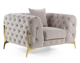 Clarice Transitional Light Beige Velvet Chair