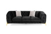 Clarice Transitional Black Velvet Sofa