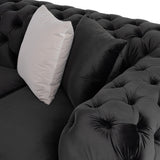 Clarice Transitional Black Velvet Sofa