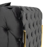 Clarice Transitional Black Velvet Sofa