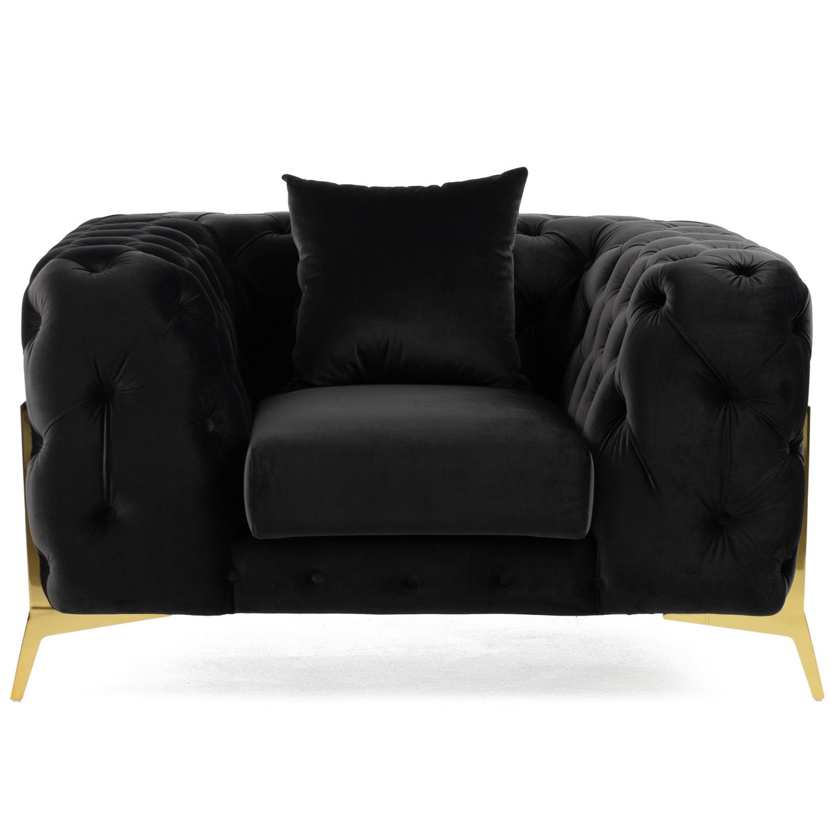 Clarice Transitional Black Velvet Chair