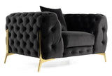 Clarice Transitional Black Velvet Chair
