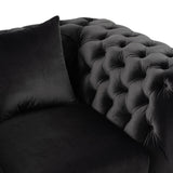 Clarice Transitional Black Velvet Chair