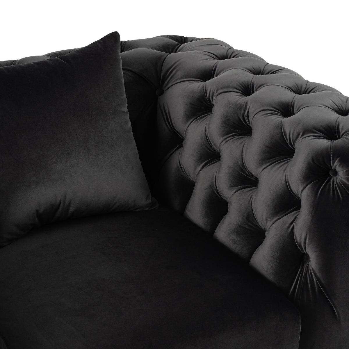 Clarice Transitional Black Velvet Chair