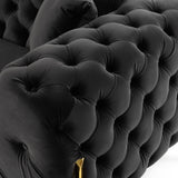 Clarice Transitional Black Velvet Sectional Sofa