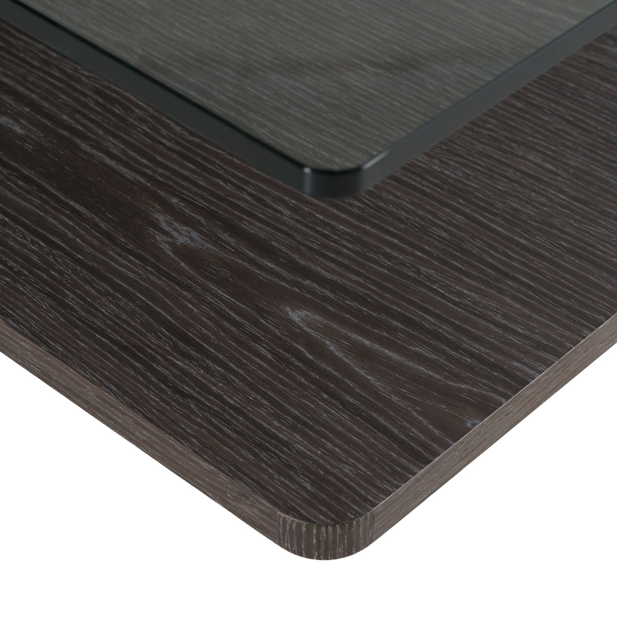 Clarion Modern Grey Elm & Glass Coffee Table