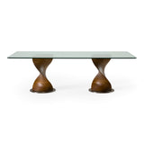 Cleveland Contemporary Glass and Walnut Dining Table