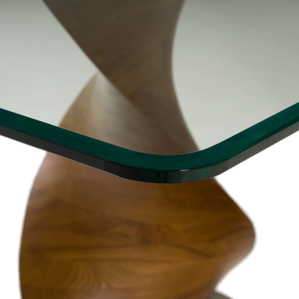 Cleveland Contemporary Glass and Walnut Dining Table