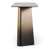 Clifford Contemporary White Ceramic + Brushed Bronze Console Table