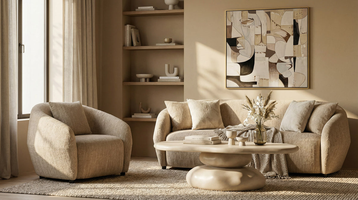 Coates Modern Beige Concrete Coffee Table