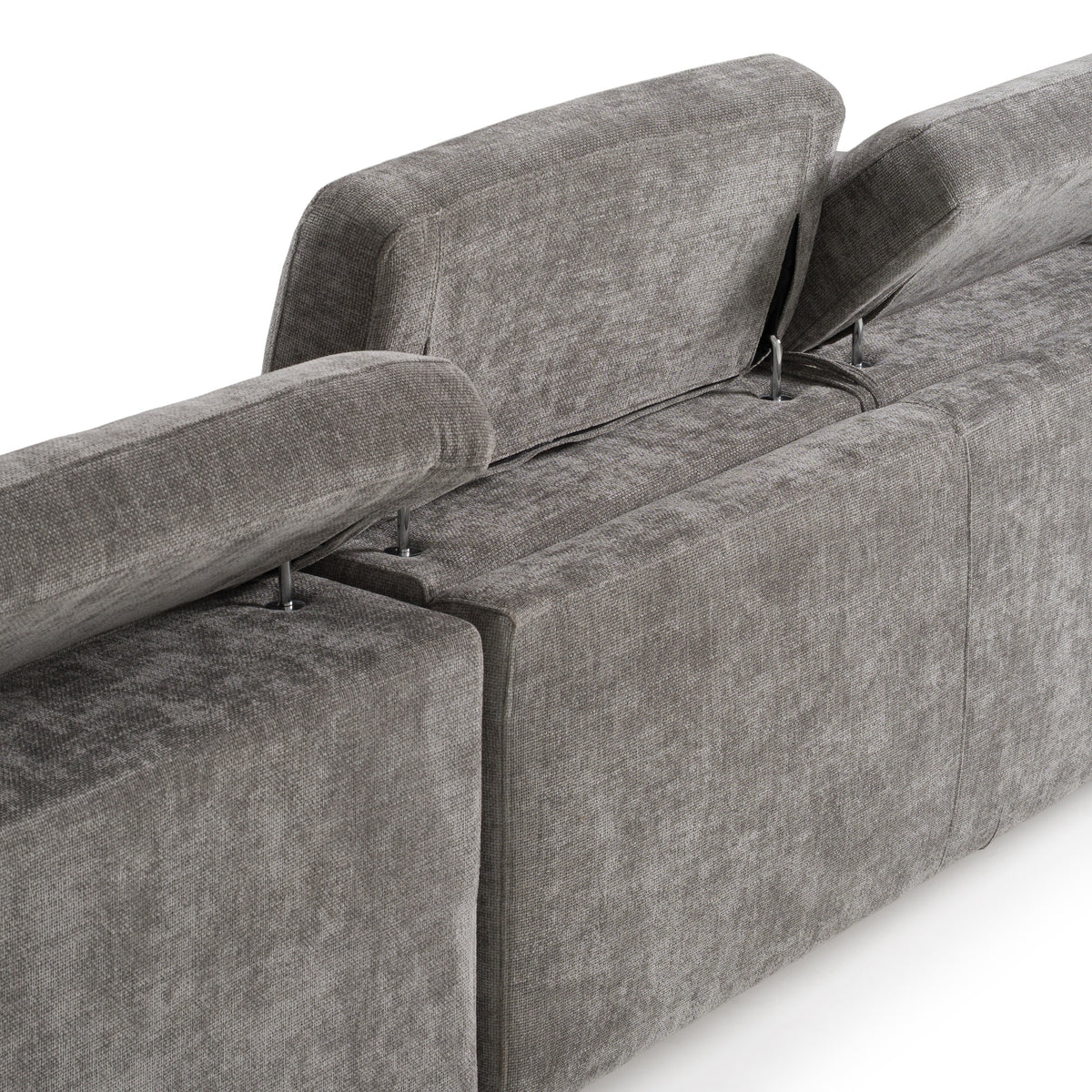 Coffman Modern Grey Fabric Sectional Sofa with Sofa Bed + Recliner