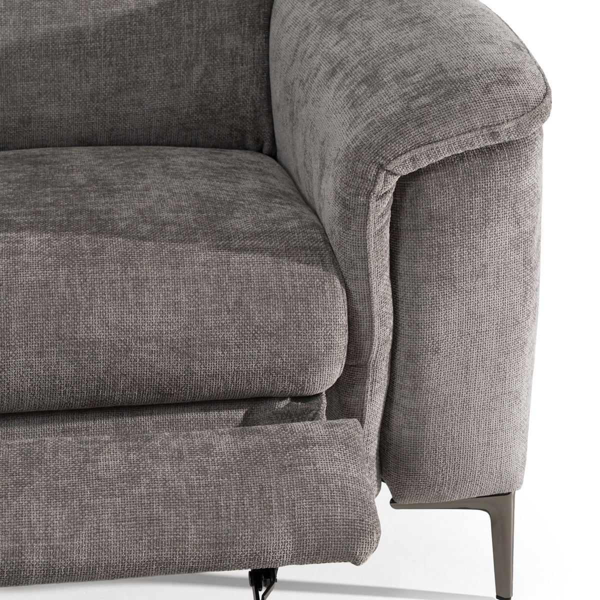 Coffman Modern Grey Fabric Sectional Sofa with Sofa Bed + Recliner