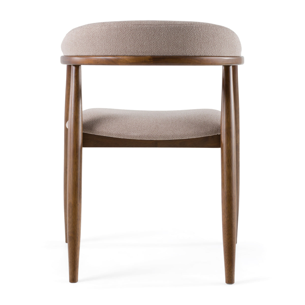 Cohen Mid-Century Modern Tan Fabric + Walnut Dining Chair