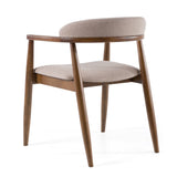 Cohen Mid-Century Modern Tan Fabric + Walnut Dining Chair