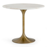 Collins Glam White Marble & Gold Dining Table