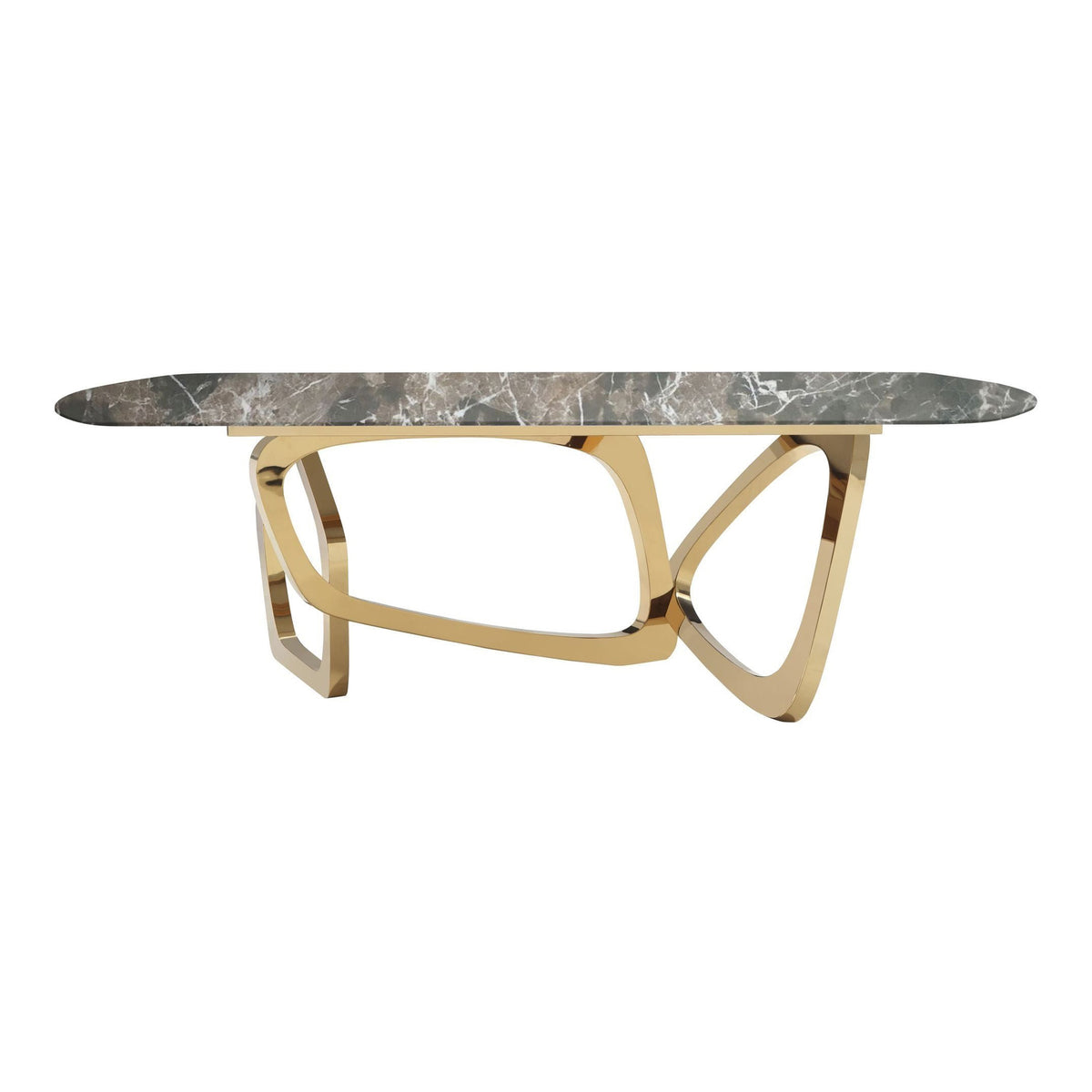 Colton Modern Brown & Gold Dining Table