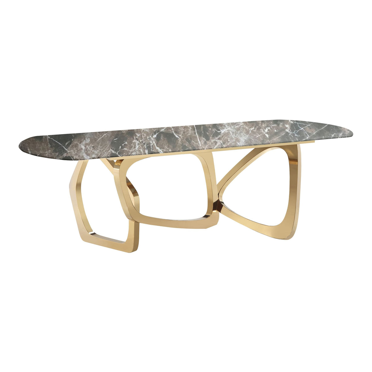 Colton Modern Brown & Gold Dining Table
