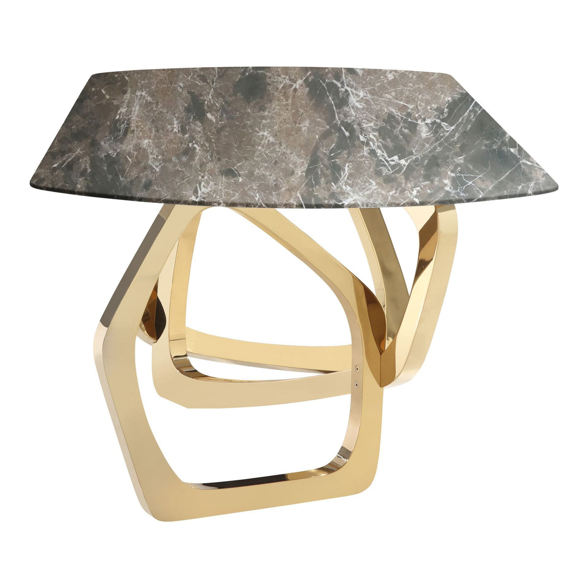 Colton Modern Brown & Gold Dining Table