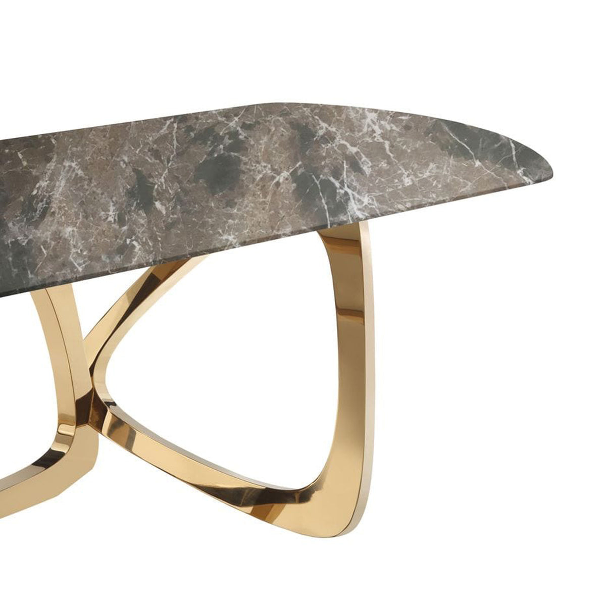 Colton Modern Brown & Gold Dining Table