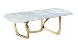 Colton Modern Gray Microlite & Gold Dining Table