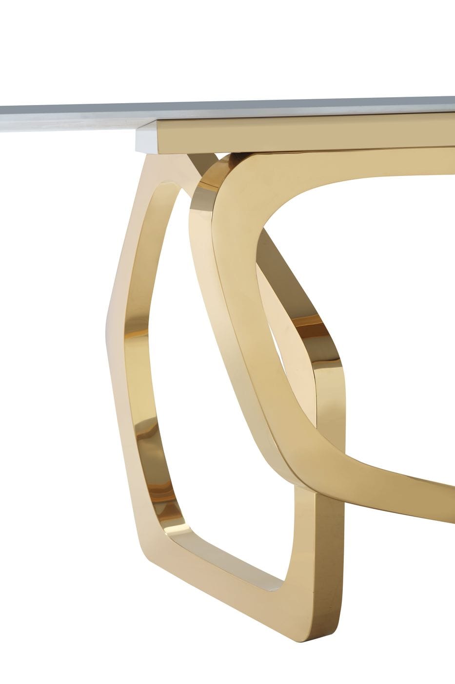 Colton Modern Gray Microlite & Gold Dining Table