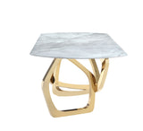 Colton Modern Gray Microlite & Gold Dining Table