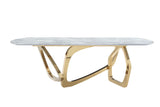 Colton Modern Gray Microlite & Gold Dining Table
