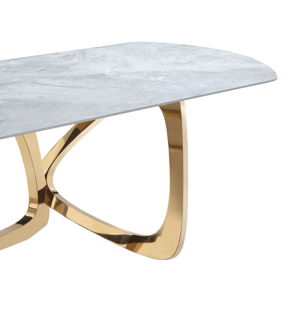 Colton Modern Gray Microlite & Gold Dining Table