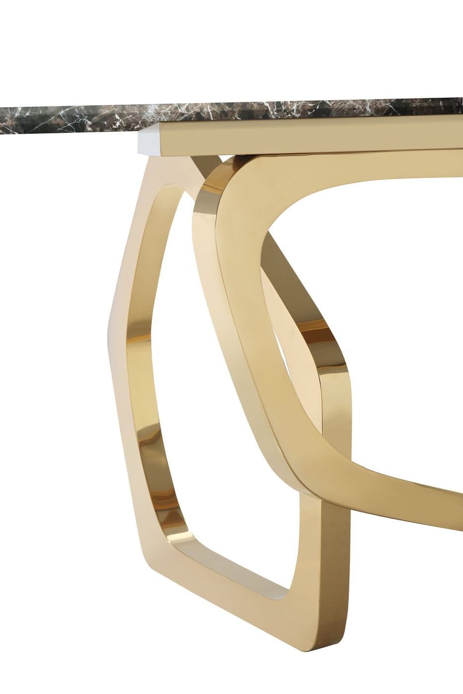 Colton Modern Brown & Gold Dining Table