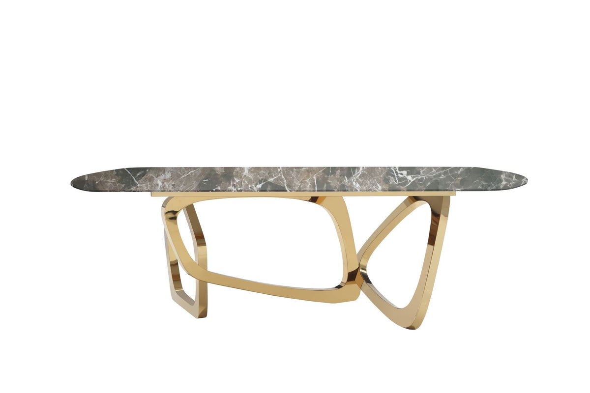 Colton Modern Brown & Gold Dining Table