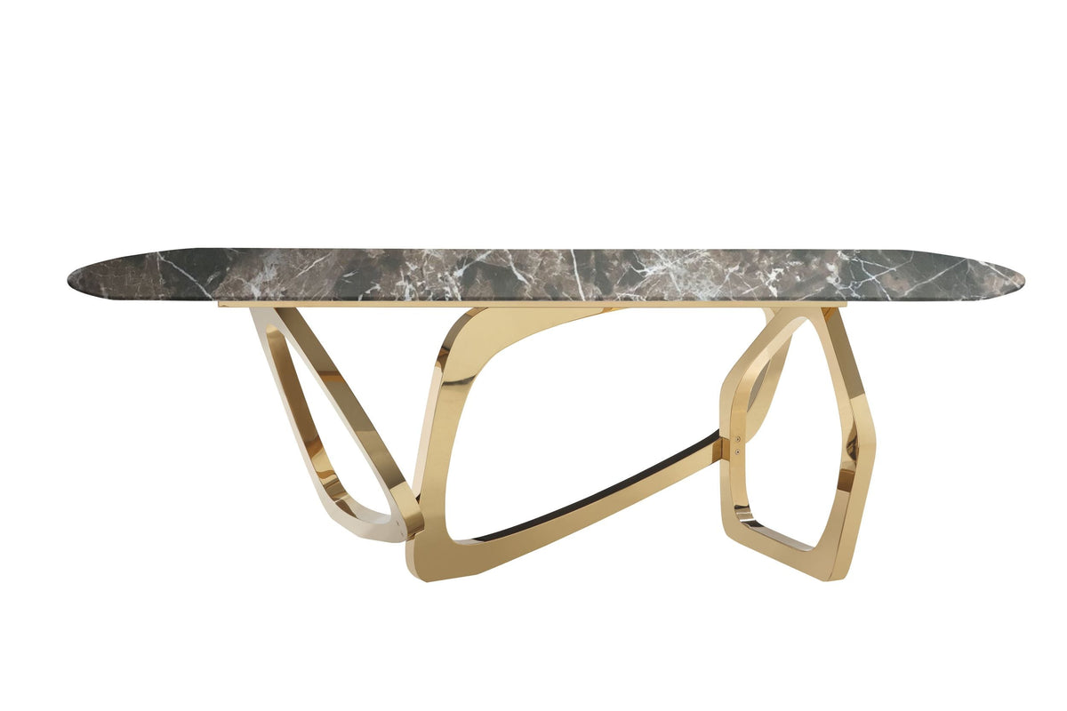 Colton Modern Brown & Gold Dining Table