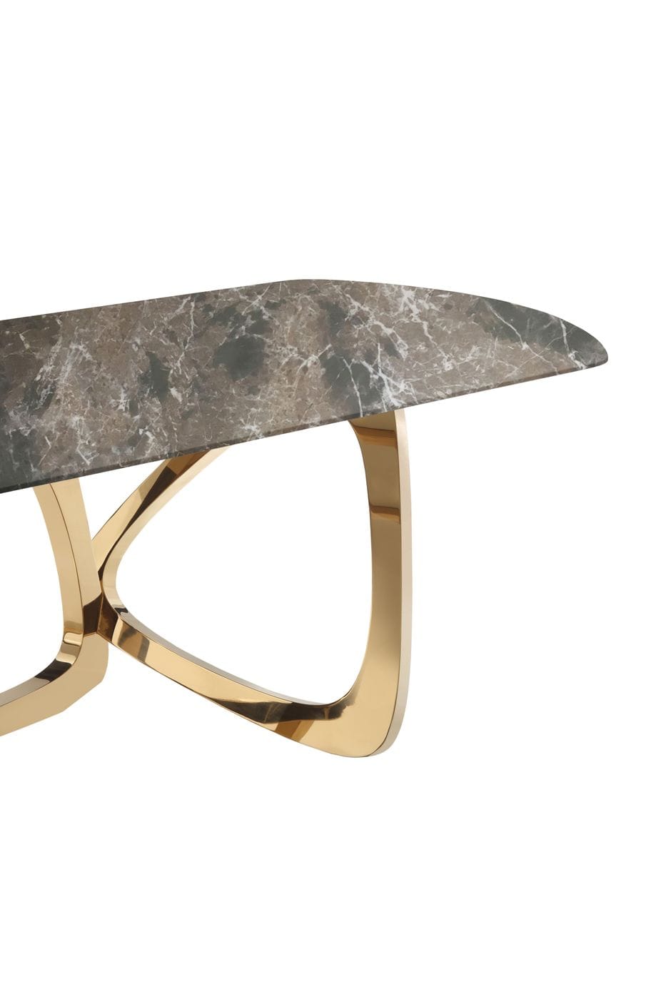 Colton Modern Brown & Gold Dining Table