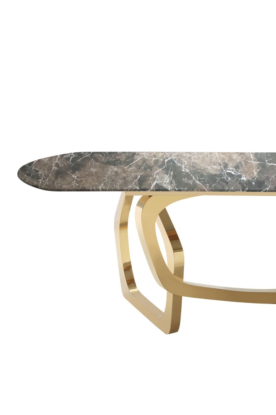 Colton Modern Brown & Gold Dining Table
