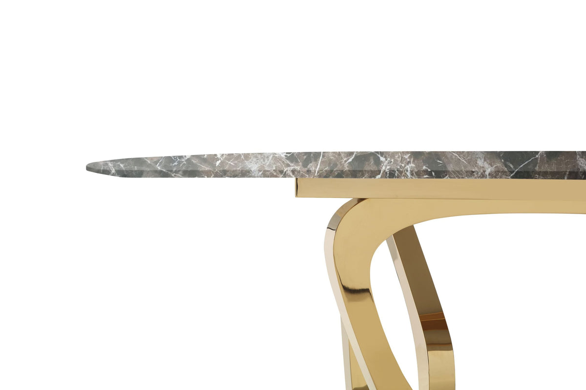 Colton Modern Brown & Gold Dining Table