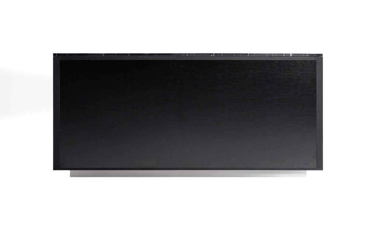 Concord Modern Black Marble + Black Ash + Aluminum Dresser