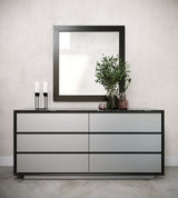 Concord Modern Black Marble + Black Ash + Aluminum Dresser