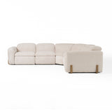 Conrad Modern Beige Fabric Sectional Sofa With 3 Recliners