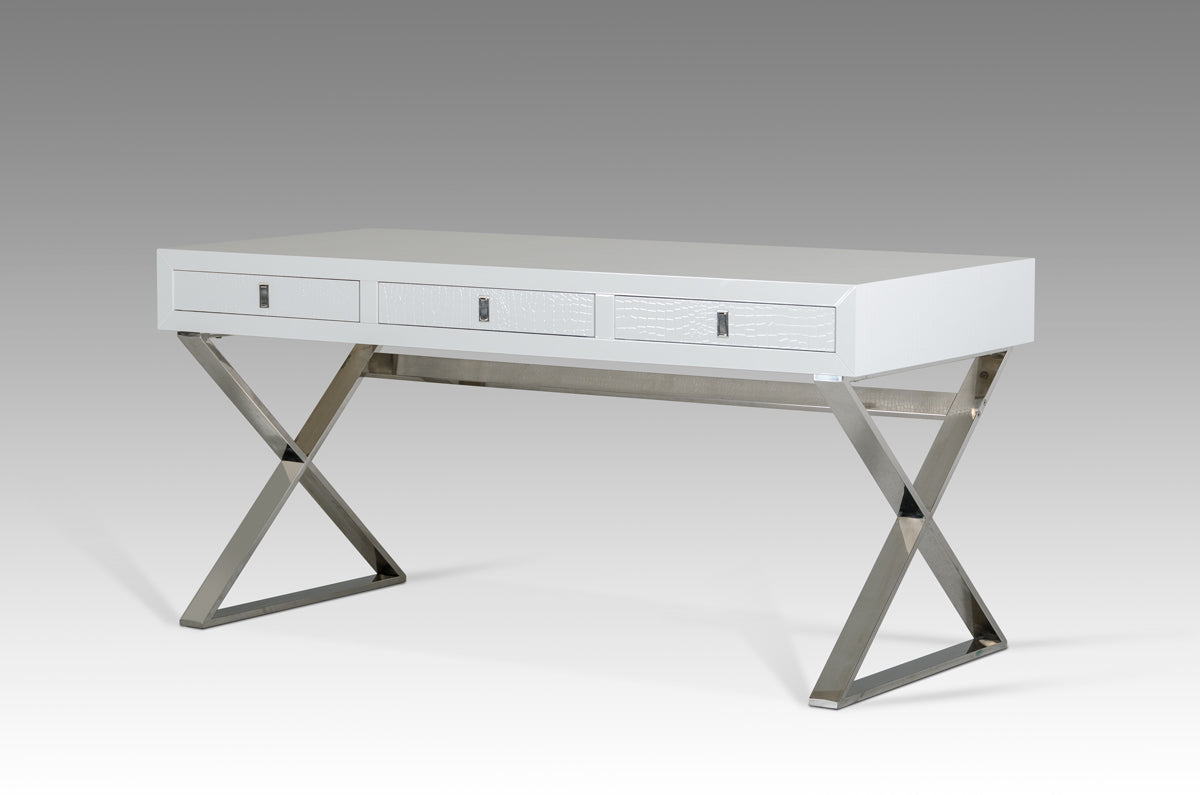 Congress Transitional White Crocodile Office Desk