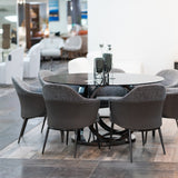 Cora Modern Grey Fabric & Leatherette Dining Chair
