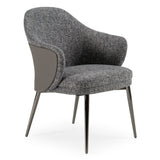 Cora Modern Grey Fabric & Leatherette Dining Chair