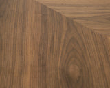 Cora- Modern Walnut and Black Tempered Glass Dining Table
