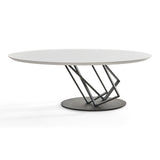 Corbett Modern High Gloss White with Frosted Glass Dining Table